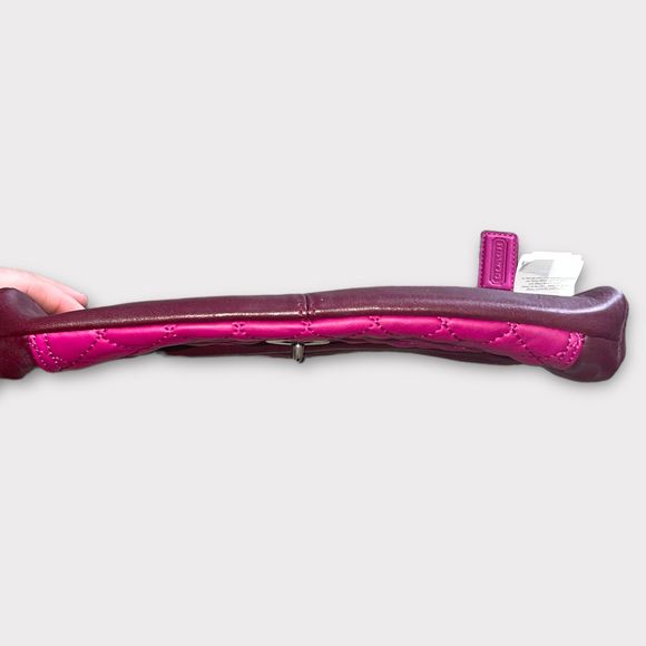 Coach Park quilted large leather clutch burgundy multi F50147 - Picture 3 of 10